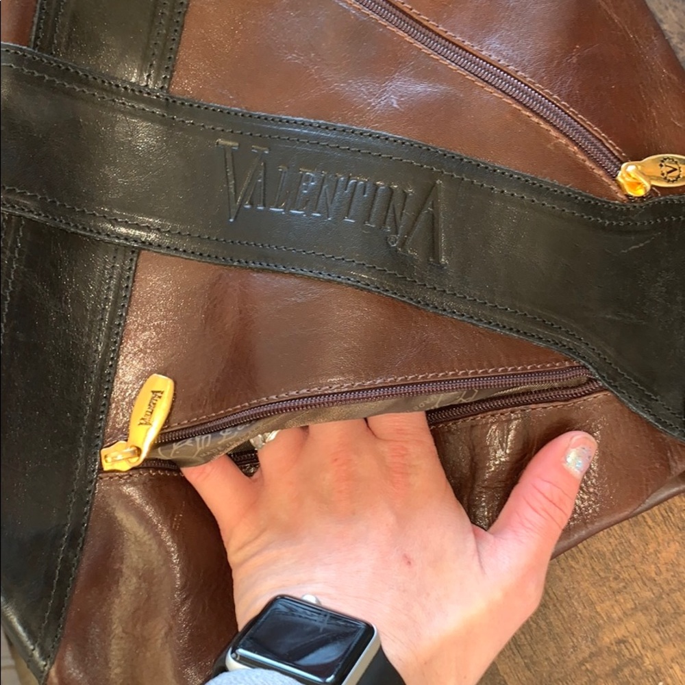 valentina leather purse backpack brown and black - Picture 3 of 14